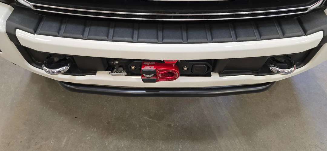 TrailGuard installed beneath the front bumper - top view